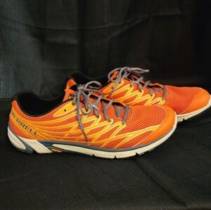 Merrell Bare Access 4 Mens Size 12 / Trail Running Shoes / orange + grey accents